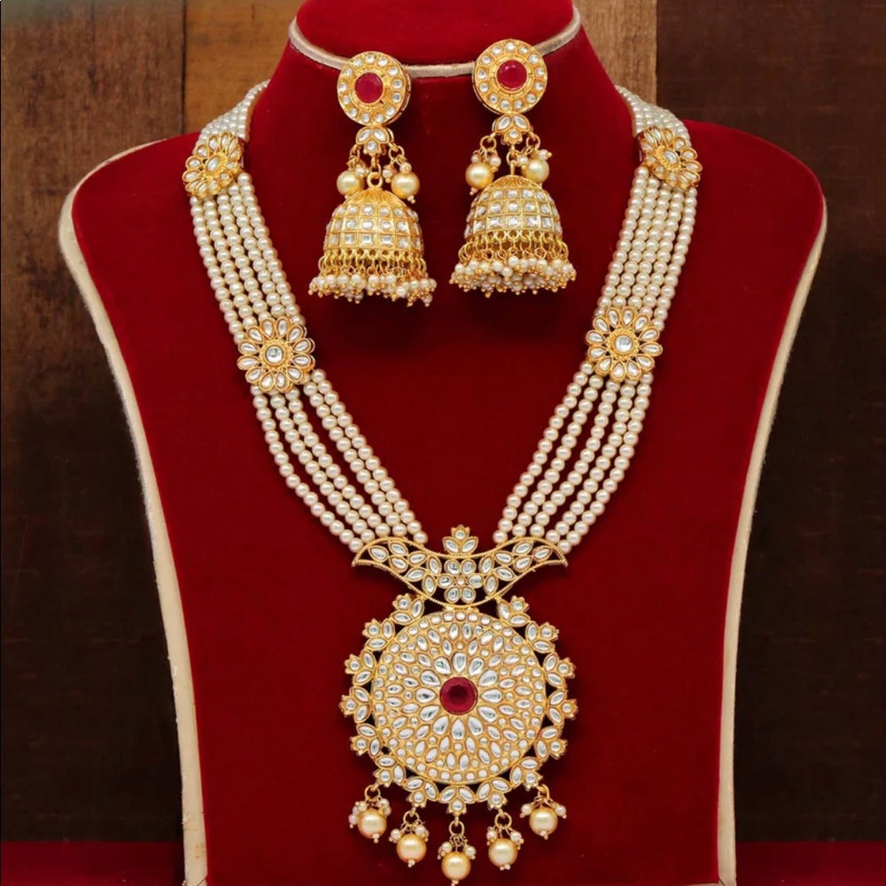 Kundan Long Necklace Set